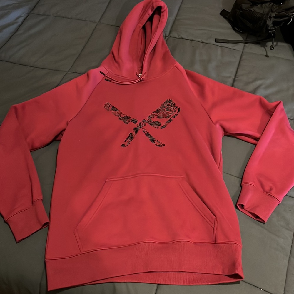 Burgundy Distorted people sweatshirt- XL